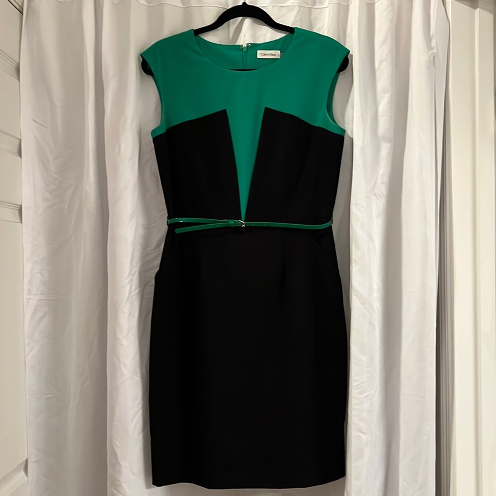 Black and green professional Calvin Klein dress